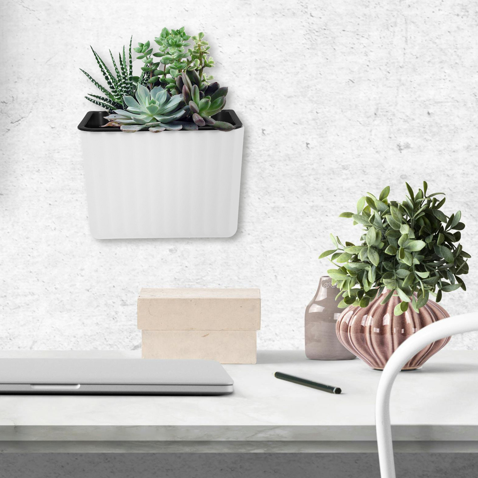 2Pcs Wall Mount Flower Pots Se - Succulent Planter Pot reseña y precio