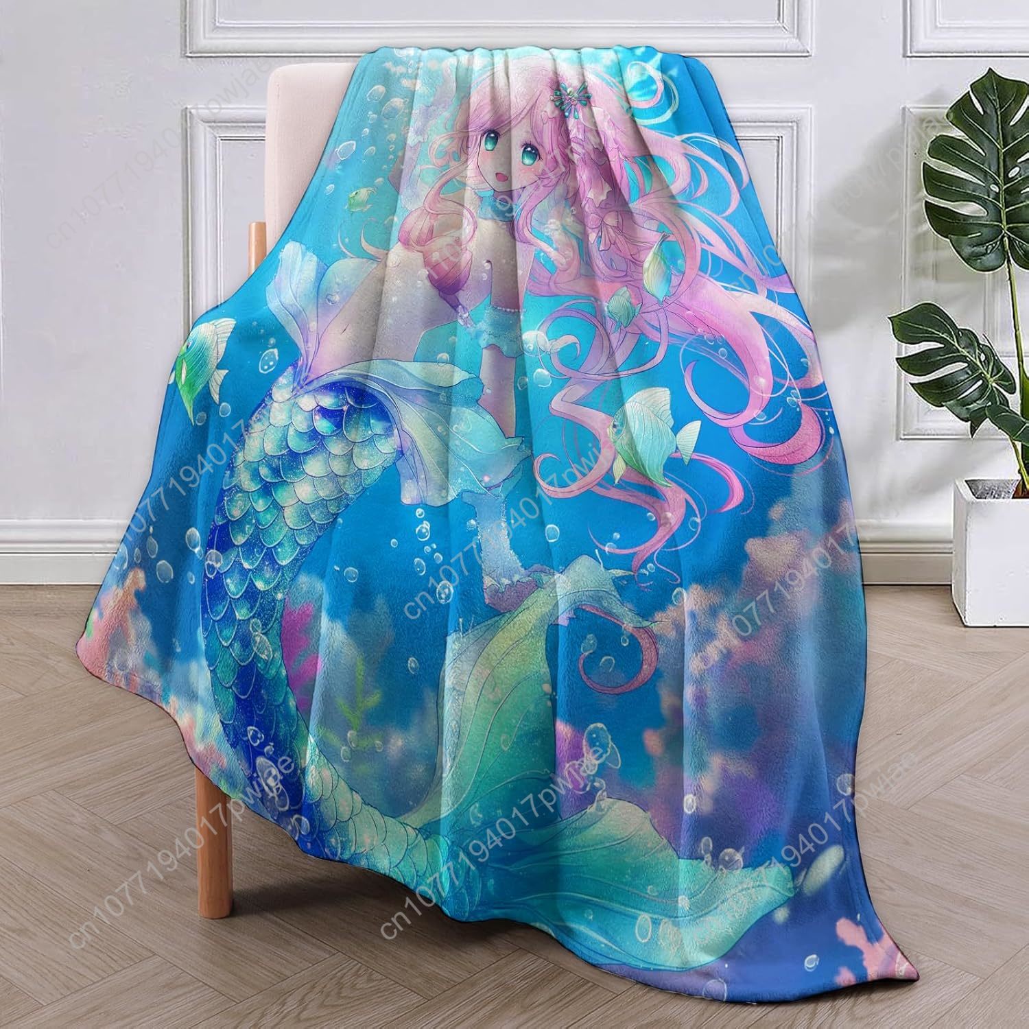 Cute Mermaid Blanket Cartoon F - Home Decor Sofa reseña y precio