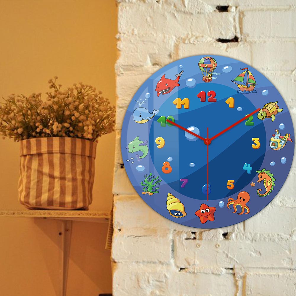 Cartoon Sea Animals Blue Wall  - Home Decor Under 300 reseña y precio