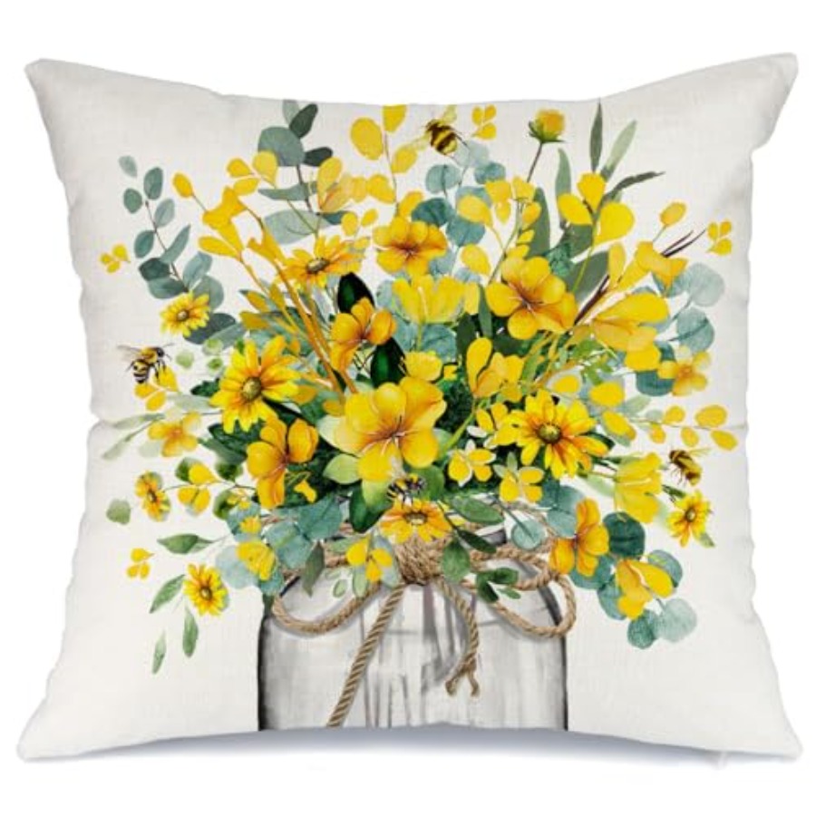Spring Pillow Cover 18x18 Inch - Home Decor Sofa reseña y precio