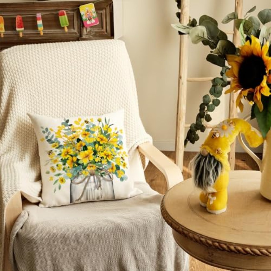 Spring Pillow Cover 18x18 Inch - Home Decor Sofa reseña y precio