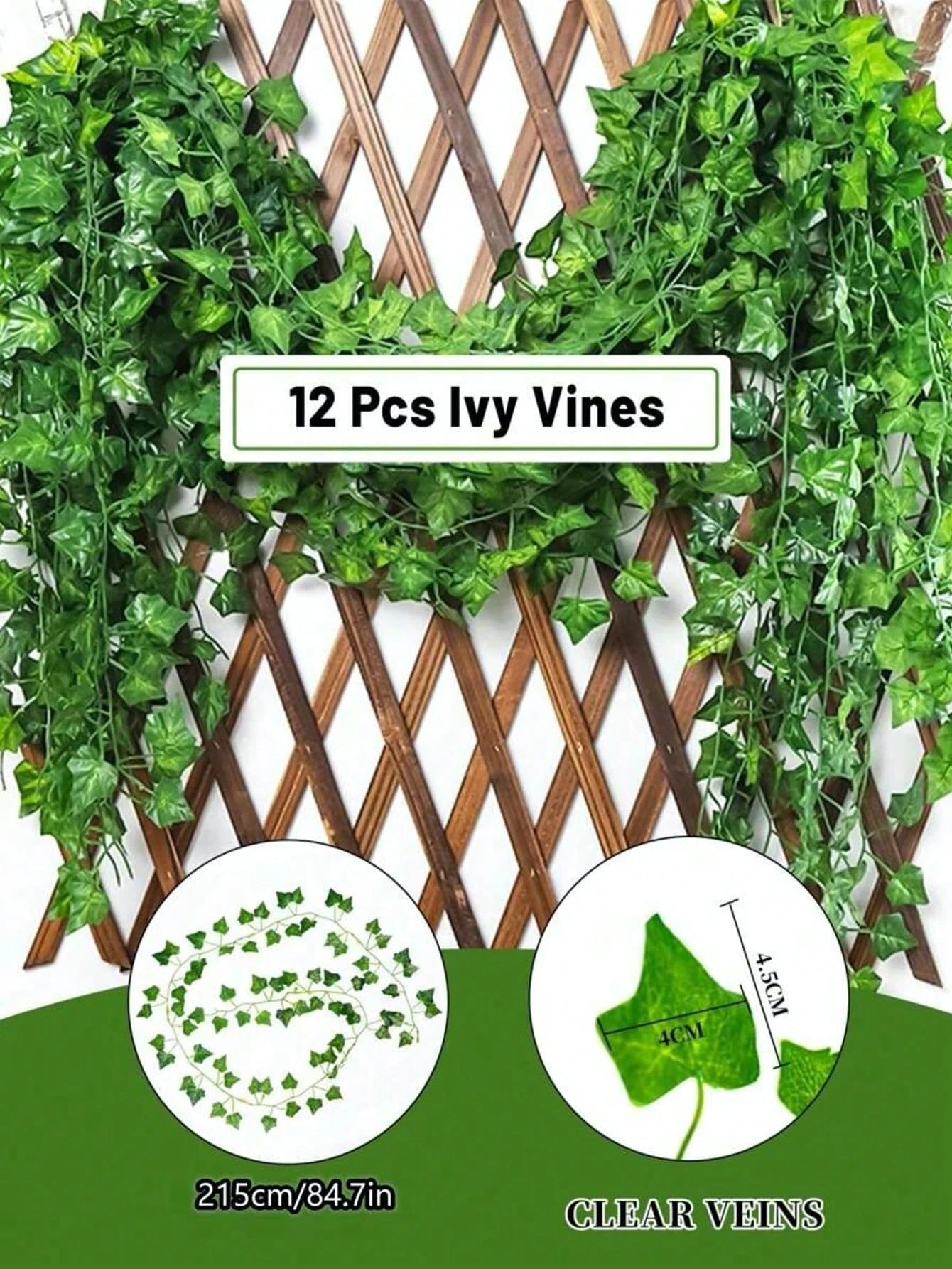 12pcs Artificial Green Ivy Vin - Home Decor On Sale reseña y precio